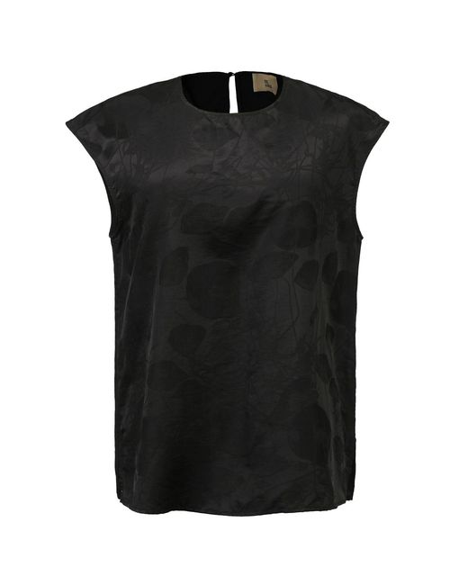 Smart and Joy Black Cupro Round Neck Sleveless Top
