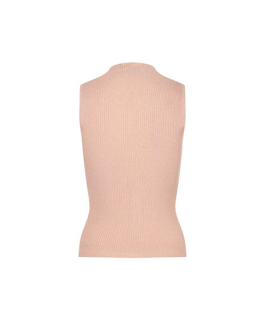 Storm Label Pink Neutrals Camel Knitted Tank
