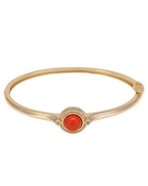 Latelita London Metallic Clara Bow Bangle Coral