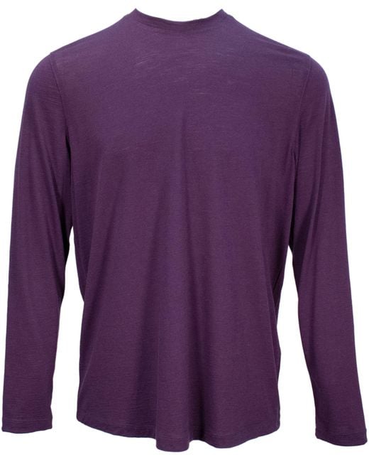Lords of Harlech Purple Chase Long Sleeve Merino Crew for men