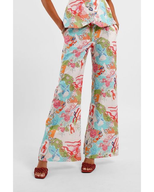 Jessica Russell Flint Red Wide Leg Trousers