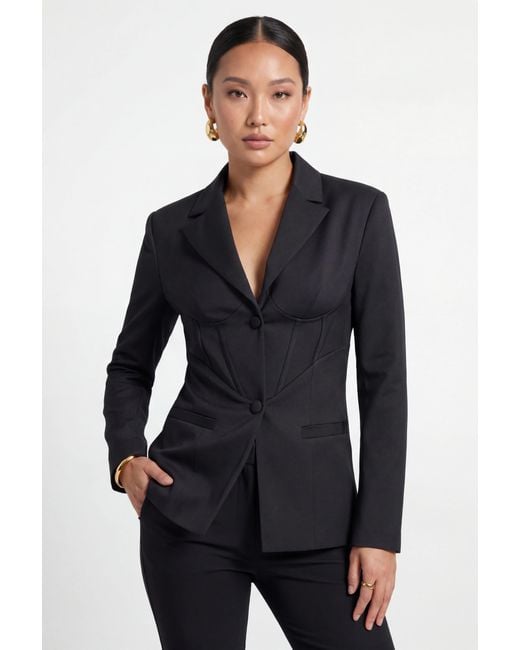 The Gt Atelier Black Corset Tailored Blazer