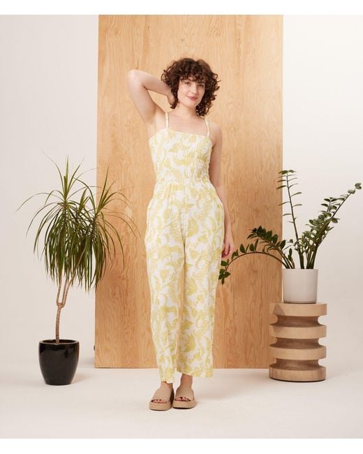 Known Supply Metallic Smocked Jumpsuit