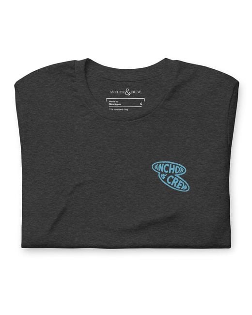 Anchor and Crew Black Heather Surf N Waves Passenger Organic Cotton T-Shirt
