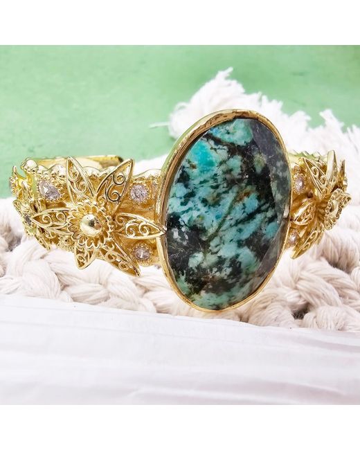 Farra Green African Stone Bangle
