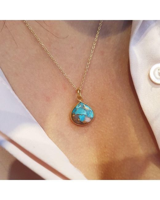 Harfi Blue Vermeil Plated Opal & Gemstone Crystal Necklace