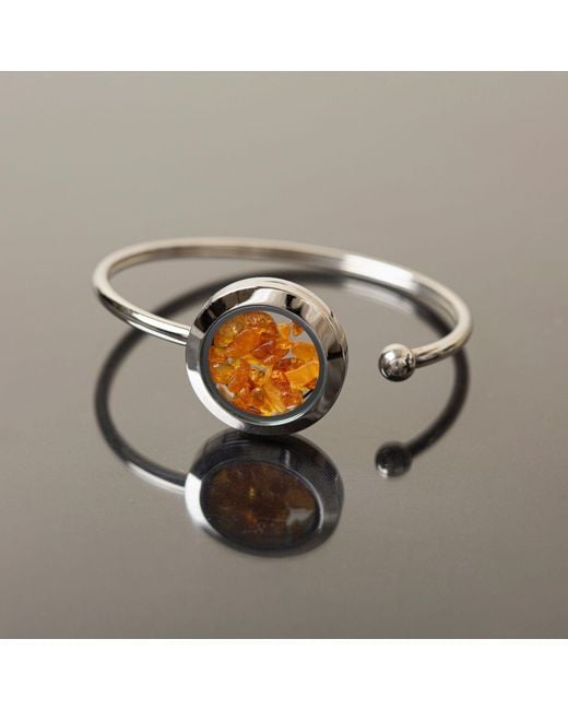 My Little Nature Blue Premium Quality Designer Cuff Bracelet With Genuine Amber Stones – Gift For Her
