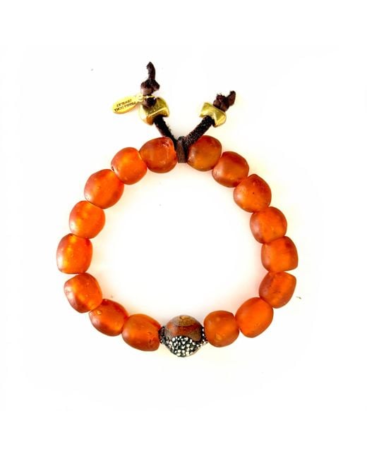 Persia Dona Jewelry Orange Amber Glass Bracelet