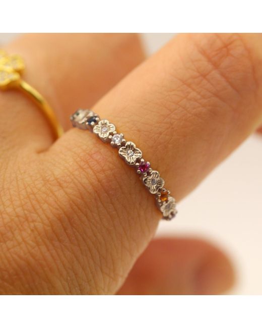 VicStoneNYC Fine Jewelry White Persimmon Blossom Symphony Gem Ring