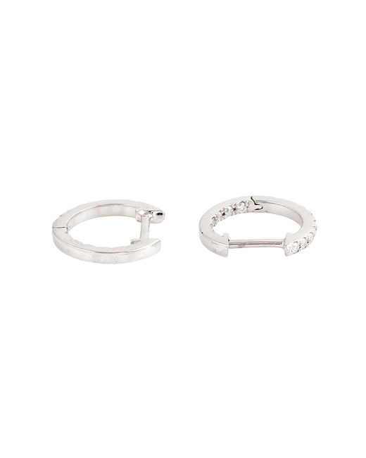 Artisan White Diamond Huggies Earrings