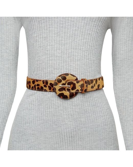 BeltBe Brown Half Moon Buckle Belt