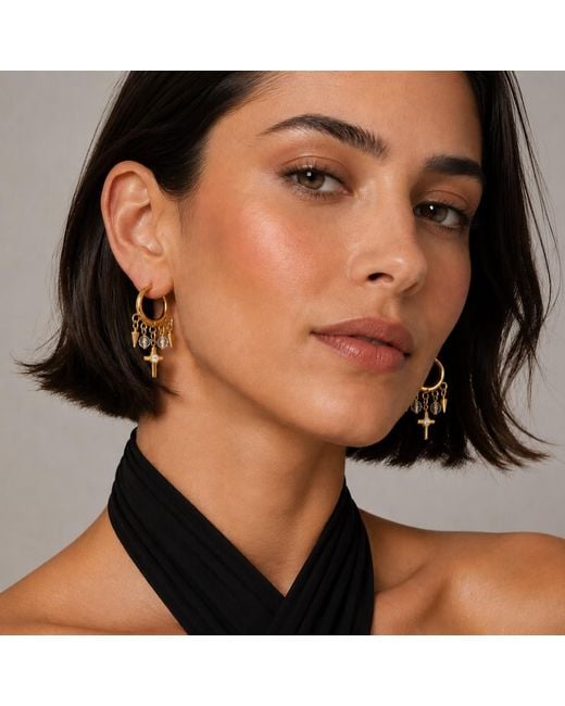 Kirei Metallic Iconic Earrings – Finish With Charms & Crystals