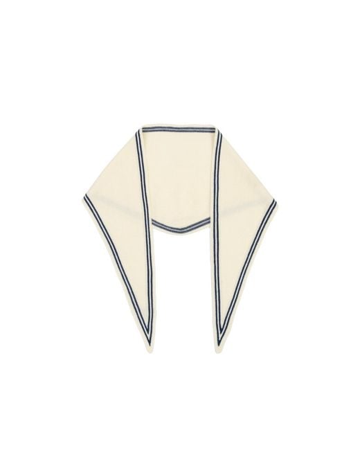 Saachi Green Solid Triangle Ivory Scarf