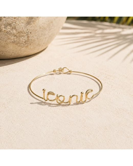 Rare Matters Jewelry Metallic Iconic Script Hand Wired Brass Bracelet