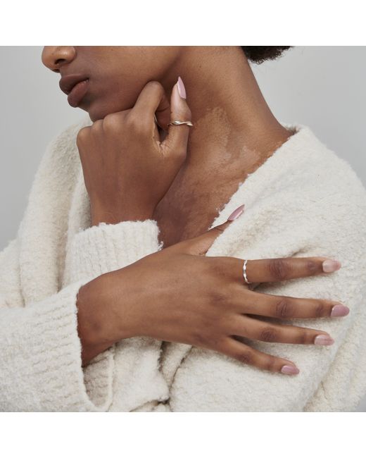 Shabella Nyc Metallic Adjustable Beaded Marquise Ring