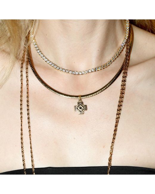 Alexie of Athens Metallic Heirloom Tennis Necklace