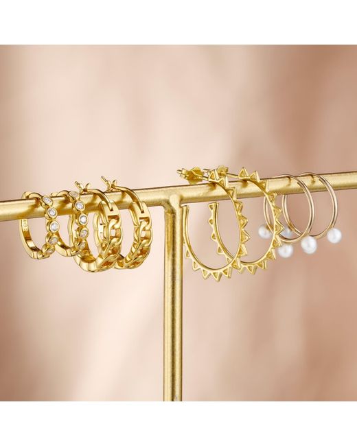 Posh Totty Designs Metallic Plated Sun Ray Open Hoop Earrings