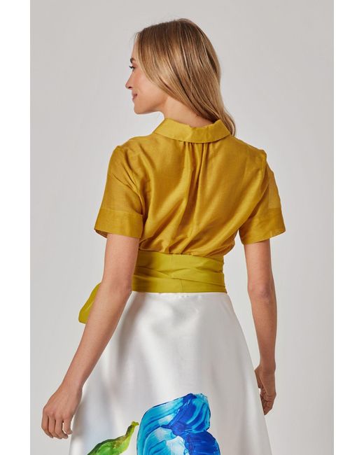Marianna Déri Yellow Mustard Silk Blend Blouse