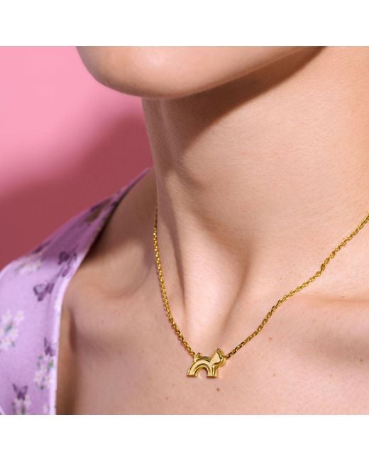 Cloud Haven Metallic Dainty Logo Pendant Necklace