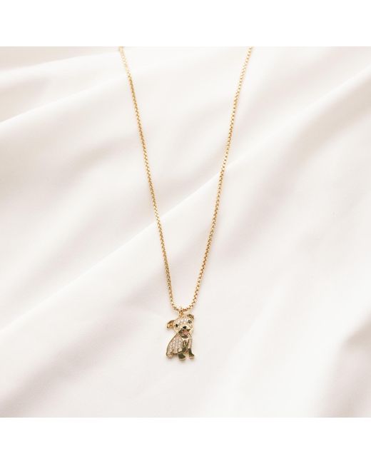 Cloud Haven Metallic Mini Cz Bulldog Pendant Necklace