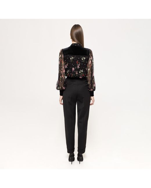 Nissa Black Tailored Wool Pants