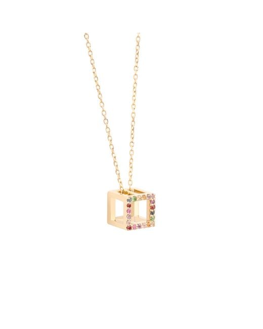 Sheida Farrokhi Metallic Cube Pendant