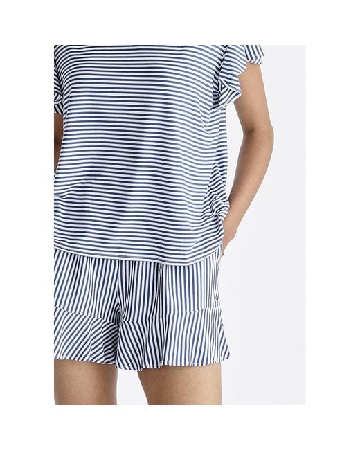 Paisie Blue Frill Pyjama T-Shirt And Shorts
