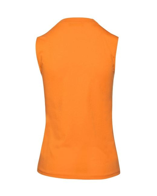 Conquista Orange Faux Wrap Sleeveless Top