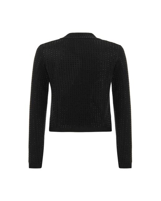 Nocturne Black Knit Polo Top