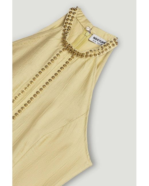 Nocturne Yellow Studded Halter Neck Tunic
