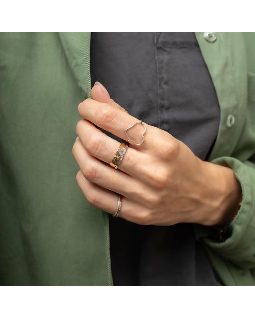 Kate Koel White Mixed Metal Ring Set