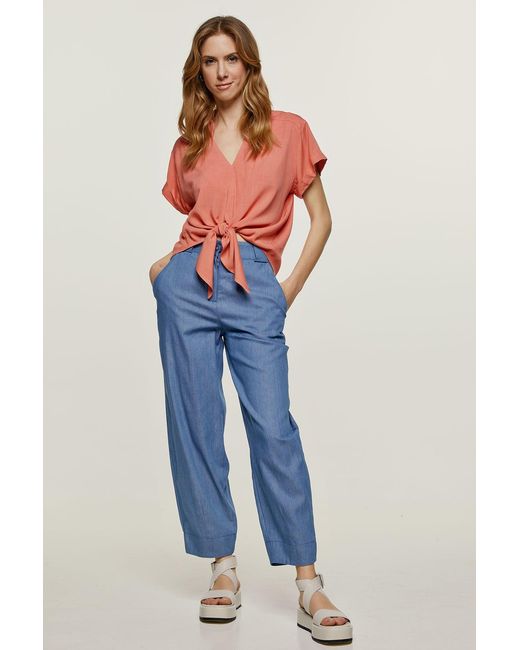 Conquista Blue Loose Fit Denim Style Pants