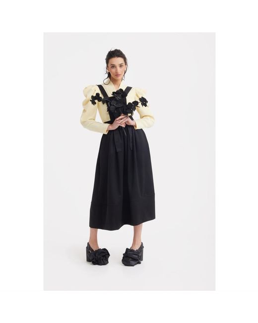 Julia Allert Yellow V-Neck Statement Long Sleeve Blouse – Pale