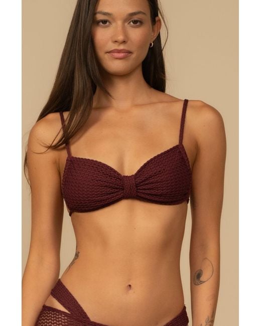 Montce Purple Crochet Devin Bikini Top