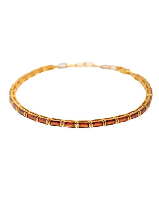 Belinda Jewelz Metallic Bianca Baguette Garnet Tennis Bracelet