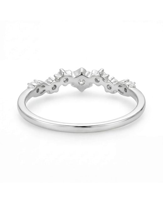 Azura Jewelry New York White Floral Nesting Band Vermeil