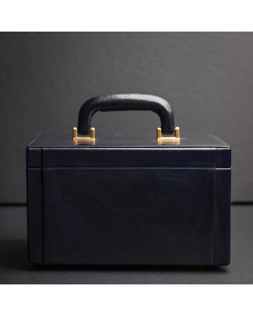Time Resistance Blue Leather Jewelry Box For