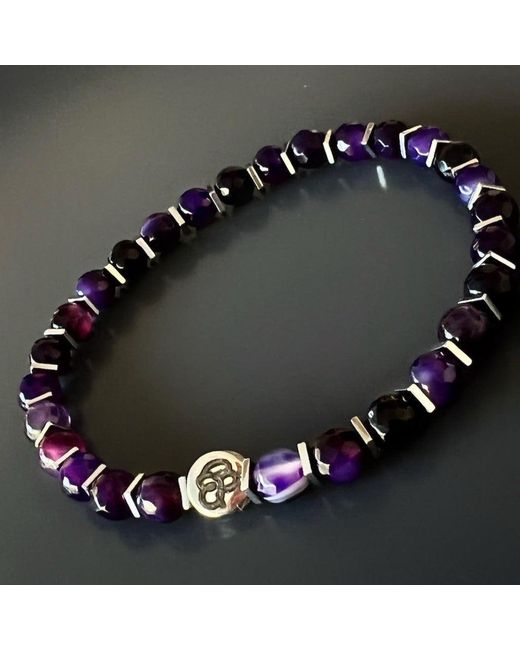 Ebru Jewelry Blue Spiritual Calming Amethyst Bracelet for men