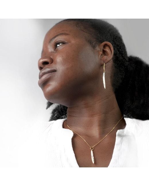 The Jewellery Store London Metallic Thin Biwa Pearl Necklace