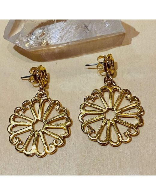 Lexi Jewelry Metallic Love-Me-Not Sun Flower Earrings