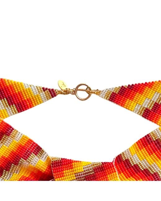 Iliana Arrazola Orange Minimalist Deconstructed Necklace, And