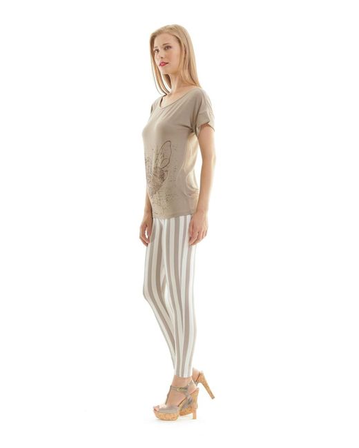 Conquista Gray Printed Micromodal Tee Swl