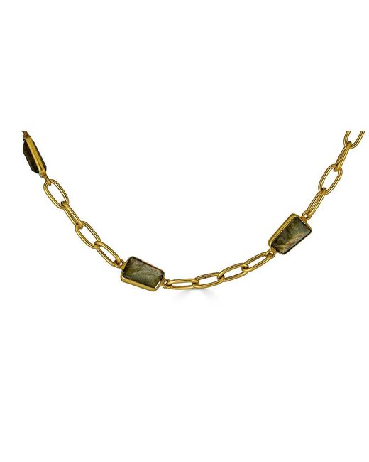 Loni Paul Jewelry Metallic Asymmetrical Labradorite Necklace