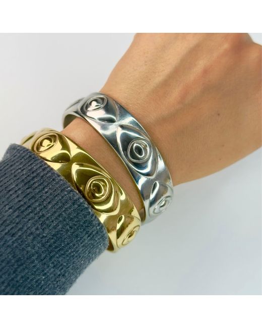 Jagged Halo Jewelry Green Athena Evil Eye Bangle