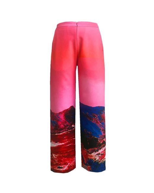 Maxjenny Red Wide Slouchy Pants