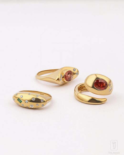 The Jewelz White Eraya Crimson Signet Ring Gift For Love