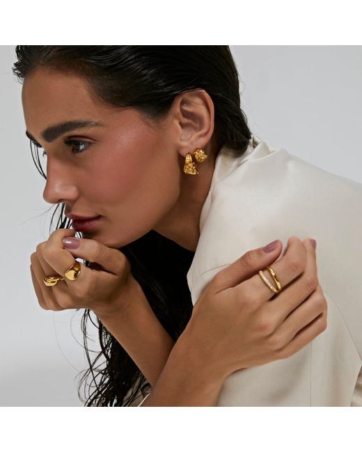 Shabella Nyc White Thin Pave Dual Ring