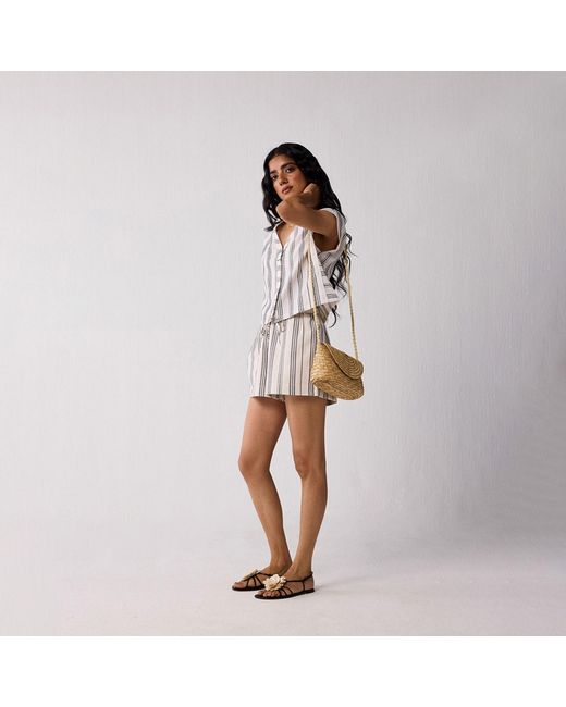 REISTOR White Regular Drawstring Shorts
