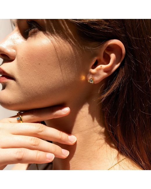 Spero London Metallic Triangle Sterling Stud Earring