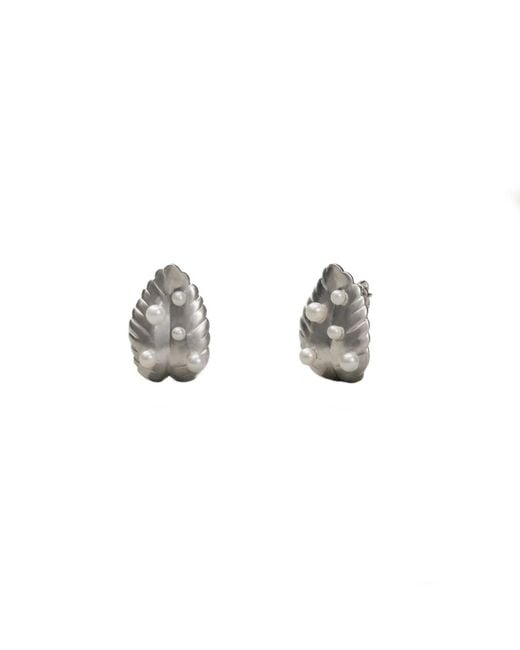Onia Metallic Lemon Leaf Earrings